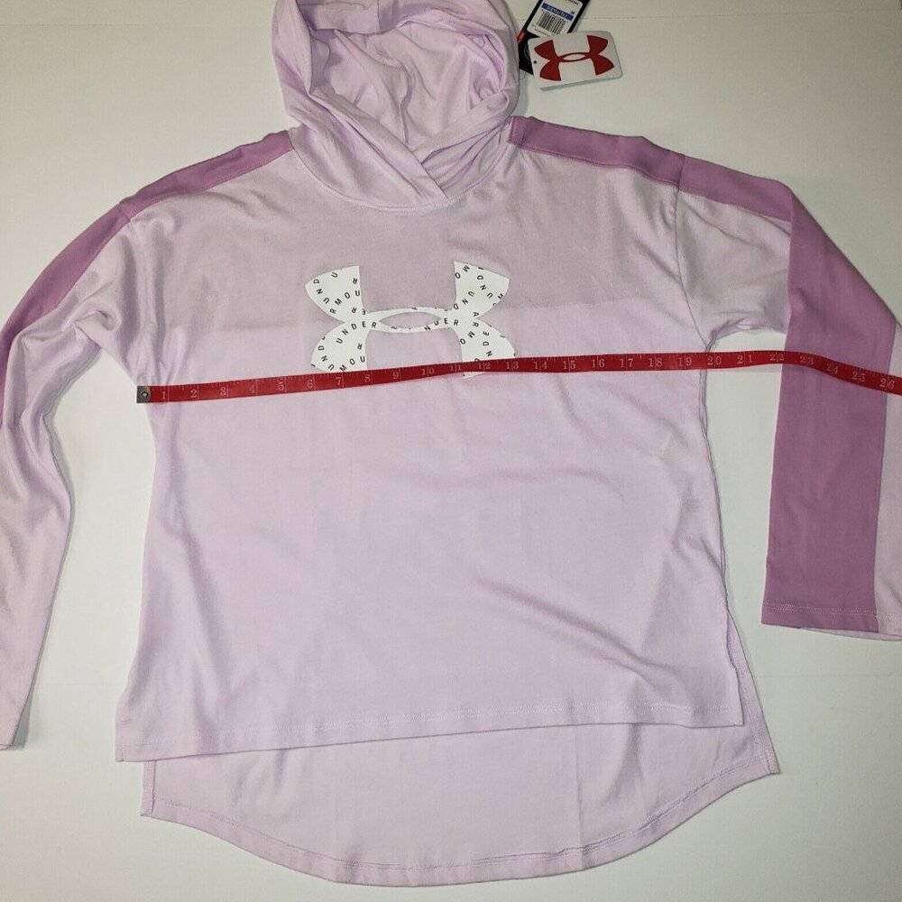 Under Armour Favorite Jersey Hoodie Girls' XLarge Purple & White Logo Athleisure - Picture 7 of 16